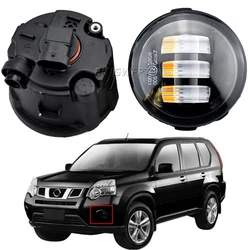 2 Pieces Car Front Bumper LED Fog Lamps H11 For Nissan X-Trail T31 2007-2013 Fog Light Assembly DRL Daytime Running Lamp 12V