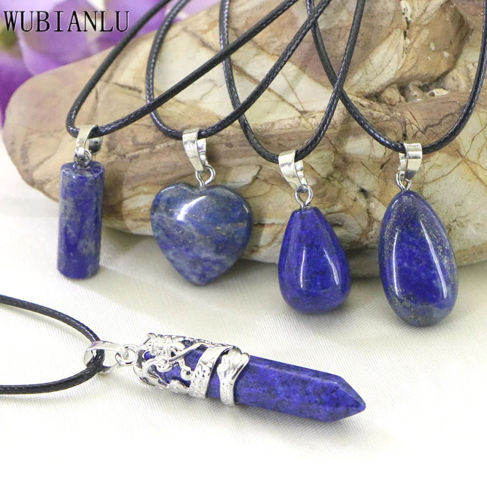 5 Style Natural Stone Lapis Lazuli Necklace Women In Pendant Necklaces Fashion Casual Jewelry Speed And Passion Free Shipping