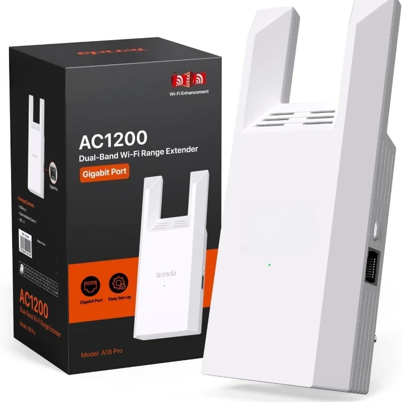 

Range expander AC1200 Gigabit Ethernet port 1.2Gbps dual band home signal booster