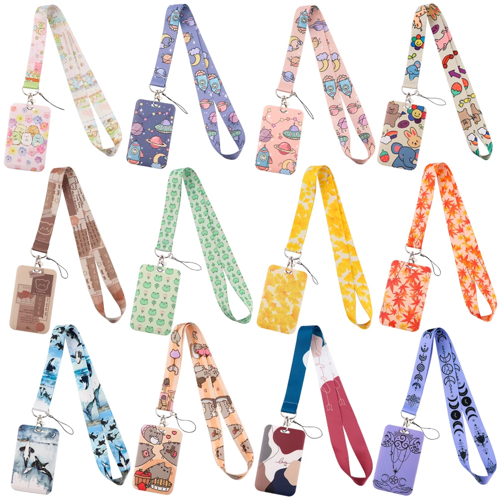 ER1733 Kawaii Mode Accessoires Vrienden Kids Geschenken Id Kaarthouder Bus Kaarthouder Personeel Card Lanyard Voor Sleutels Telefoon Hangen touw