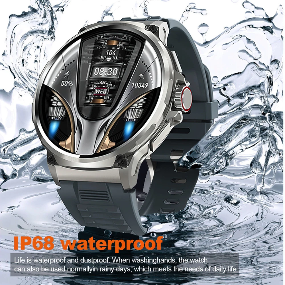 Clock Blue Tooth Call IP68 Waterproof Men Smart Watch 710Mah Sports Fitness Music Heart Rate Bracelet Outdoor Weather Smartwatch