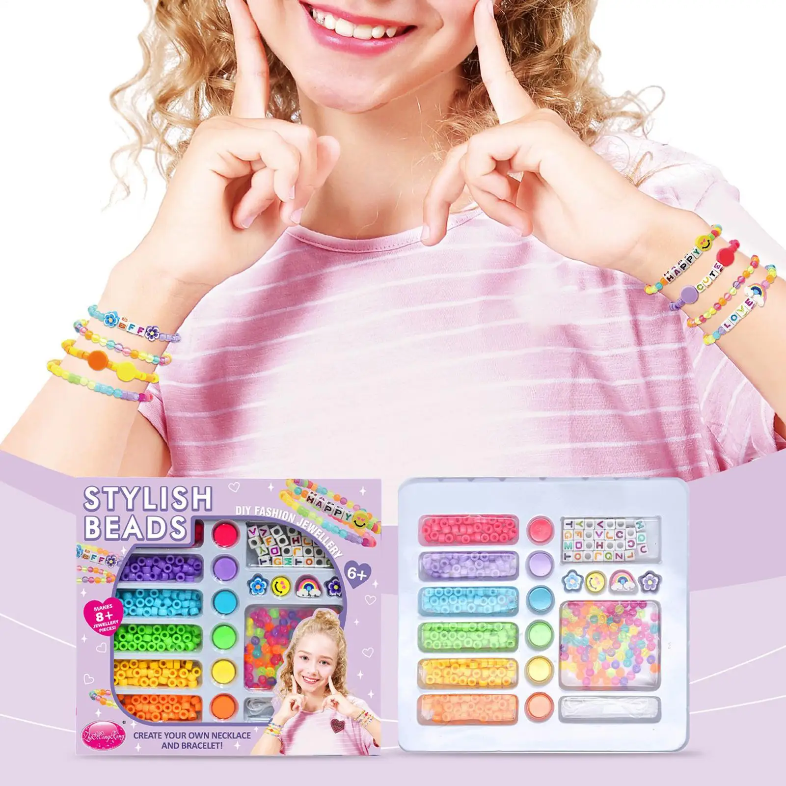 Kralenarmbandset Kralen vriendschapsarmband Knutselset Leuk speelgoed Kralbenodigdheden voor sleutelhanger Charme Oorbel Ketting Kinderen