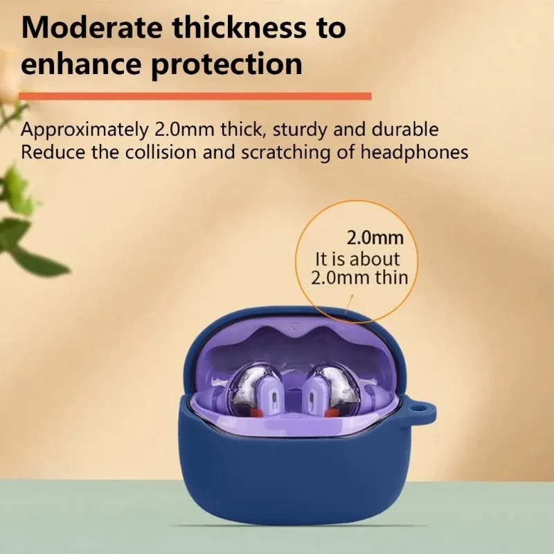 حقيبة حمل مقاومة للخدش ومضادة للصدمات مناسبة لسماعات الرأس JBL Tune Beam 2 وغطاء ناعم مقاوم للغبار وغطاء من السيليكون قابل للغسل #3