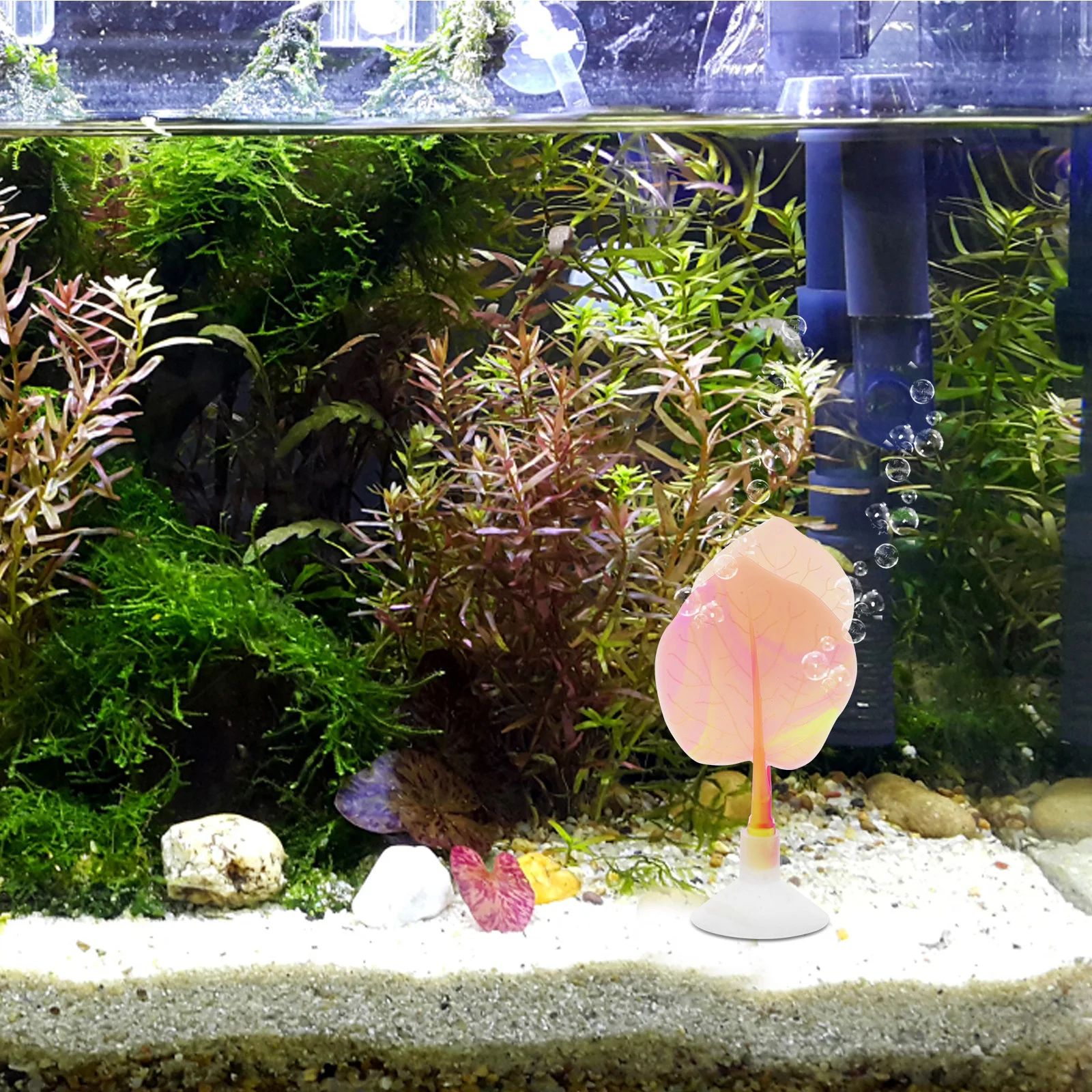 

Betta Leaf Hammock Double Layer Silicone Rest Pad Suction Cup Gradient Aquarium Decor for Sleeping Resting Hiding Breeding