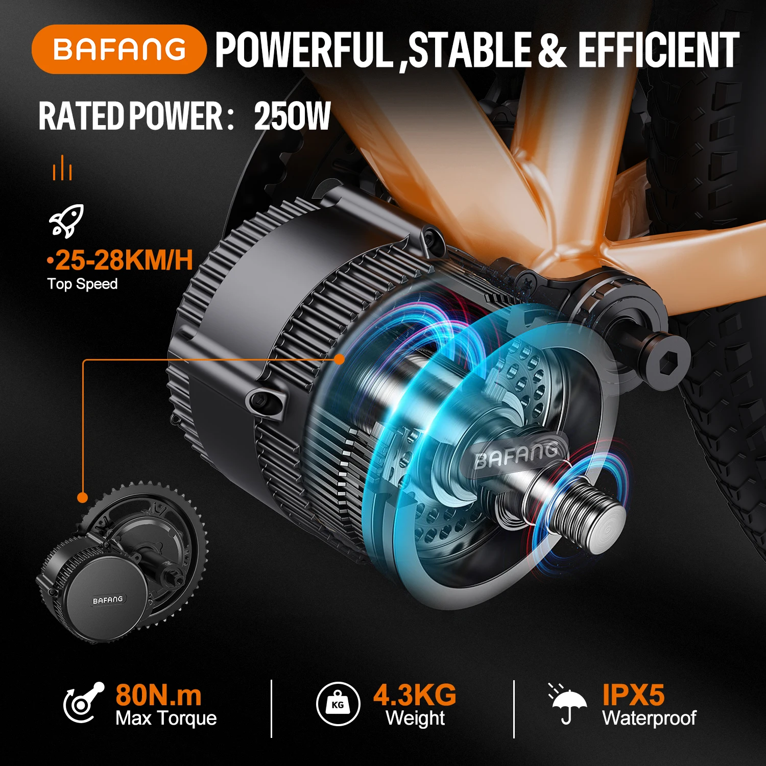Bafang 250w 36v kit complet Mid Drive Motor 8fun BBS01 Bicycle