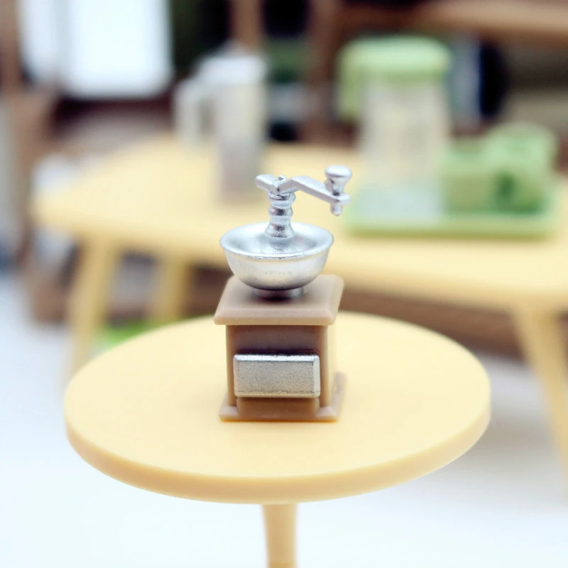 Dollhouse Grid Space Mini Hand Shake Bean Grinder Micro Scene Model Family Toys Doll Girl Gift Dollhouse Furniture Accessories