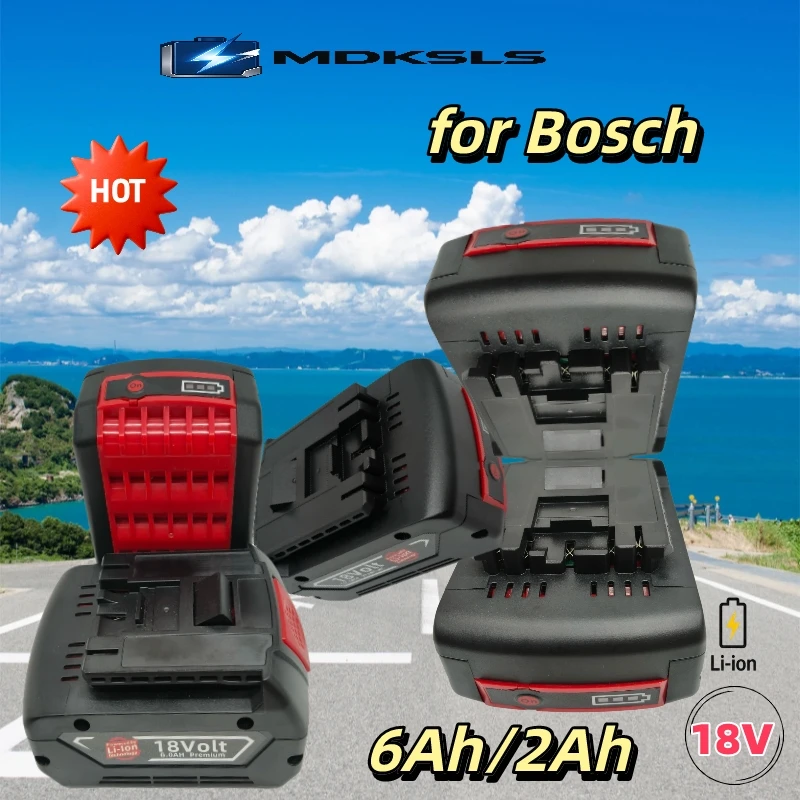 2026 New for Bosch 18V Battery 6.0Ah Electric Drill 18V Rechargeable Li-ion Battery BAT609 BAT609G BAT618 BAT618G BAT614 Charger
