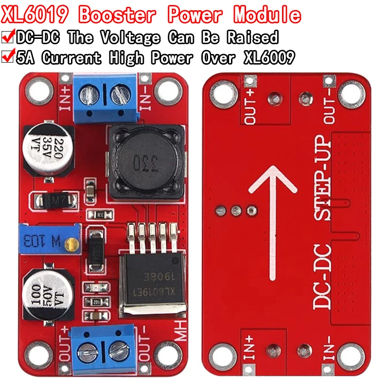 5A DC-DC Step Up Power Module Boost Volt Converter 3.3V-35V To 5V 6V 9V 12V 24V XL6019