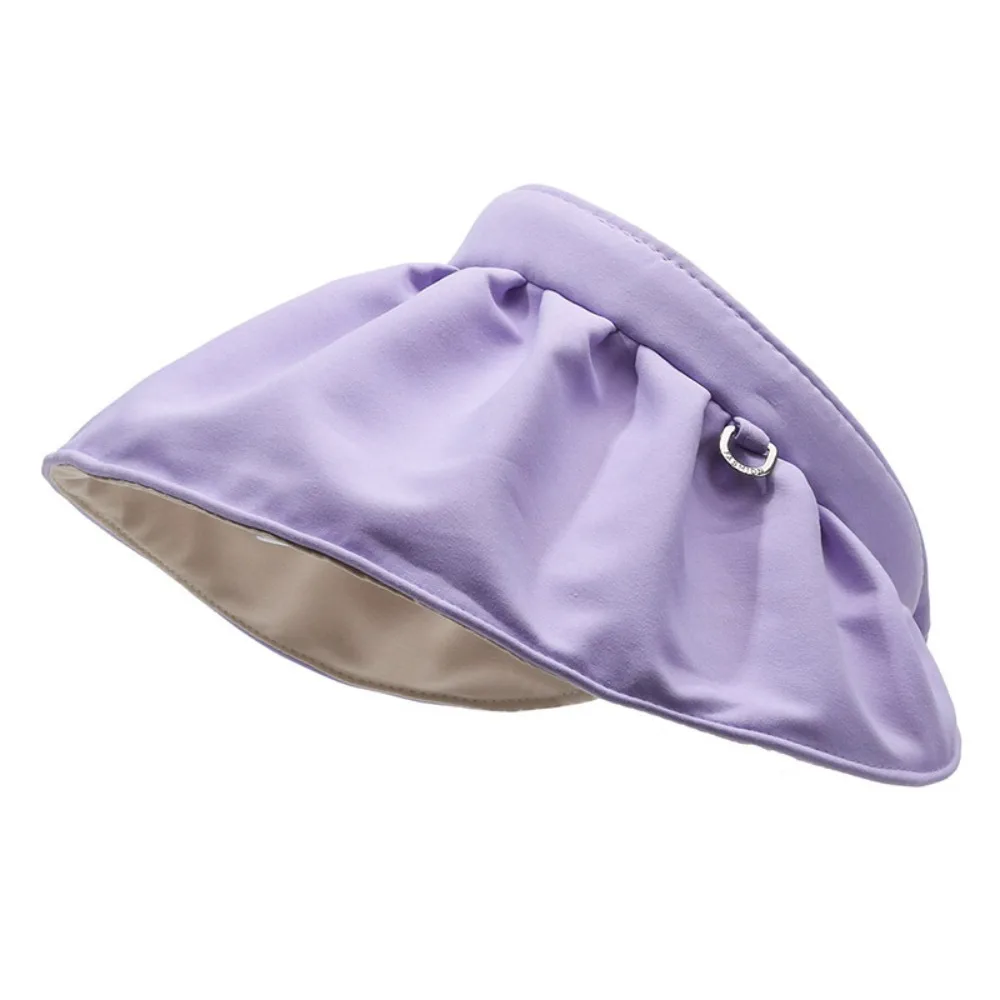 

Fashion Sweet Sun Protection Cap Headband UV Protection Female Shell Hat Wide Brim Topless Foldable Visor Cap Girls