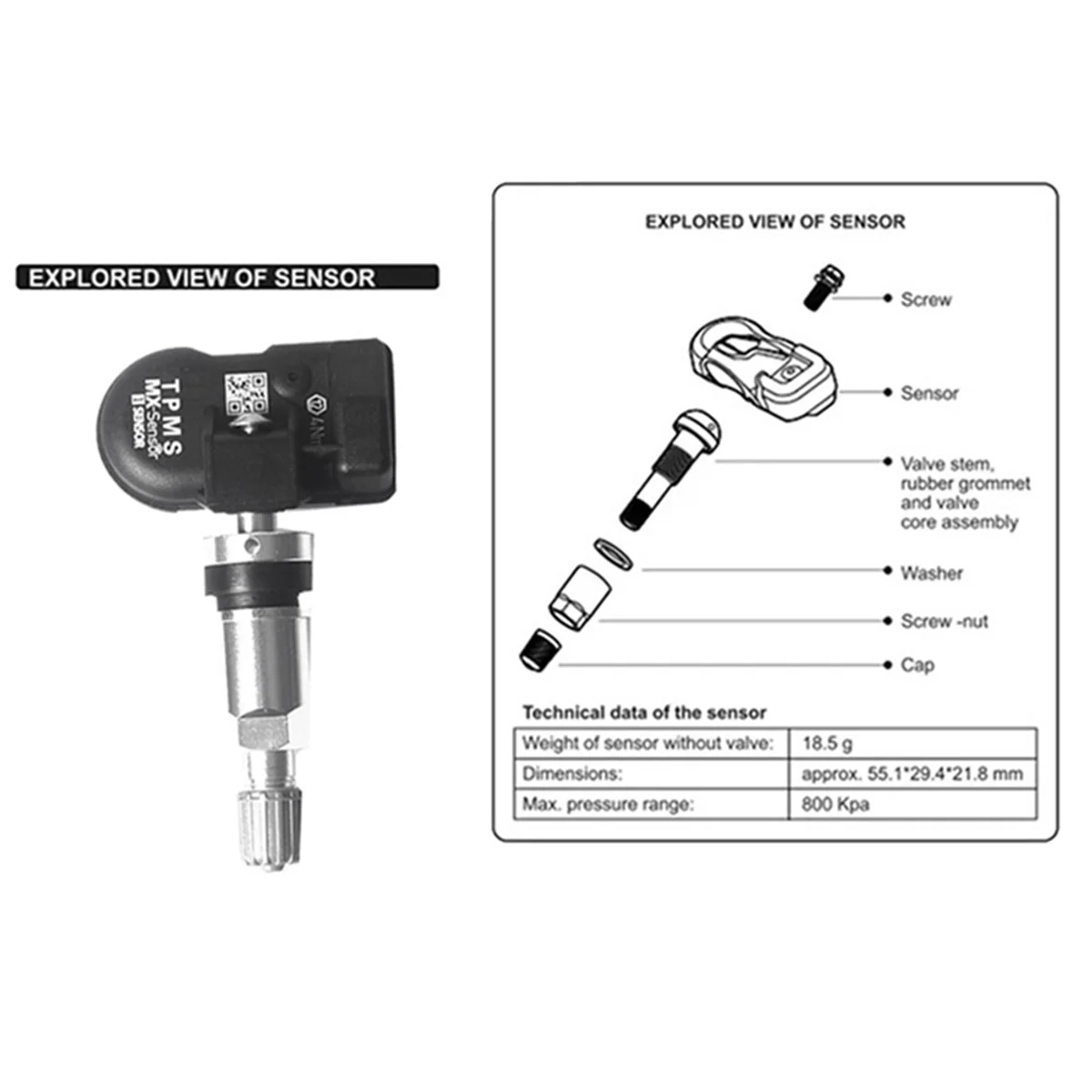 

10Pcs Programmable TPMS Sensor 433MHz 315MHZ for MX-Sensor Repair Tools Scanner Pad Tire Pressure Monitor Systems