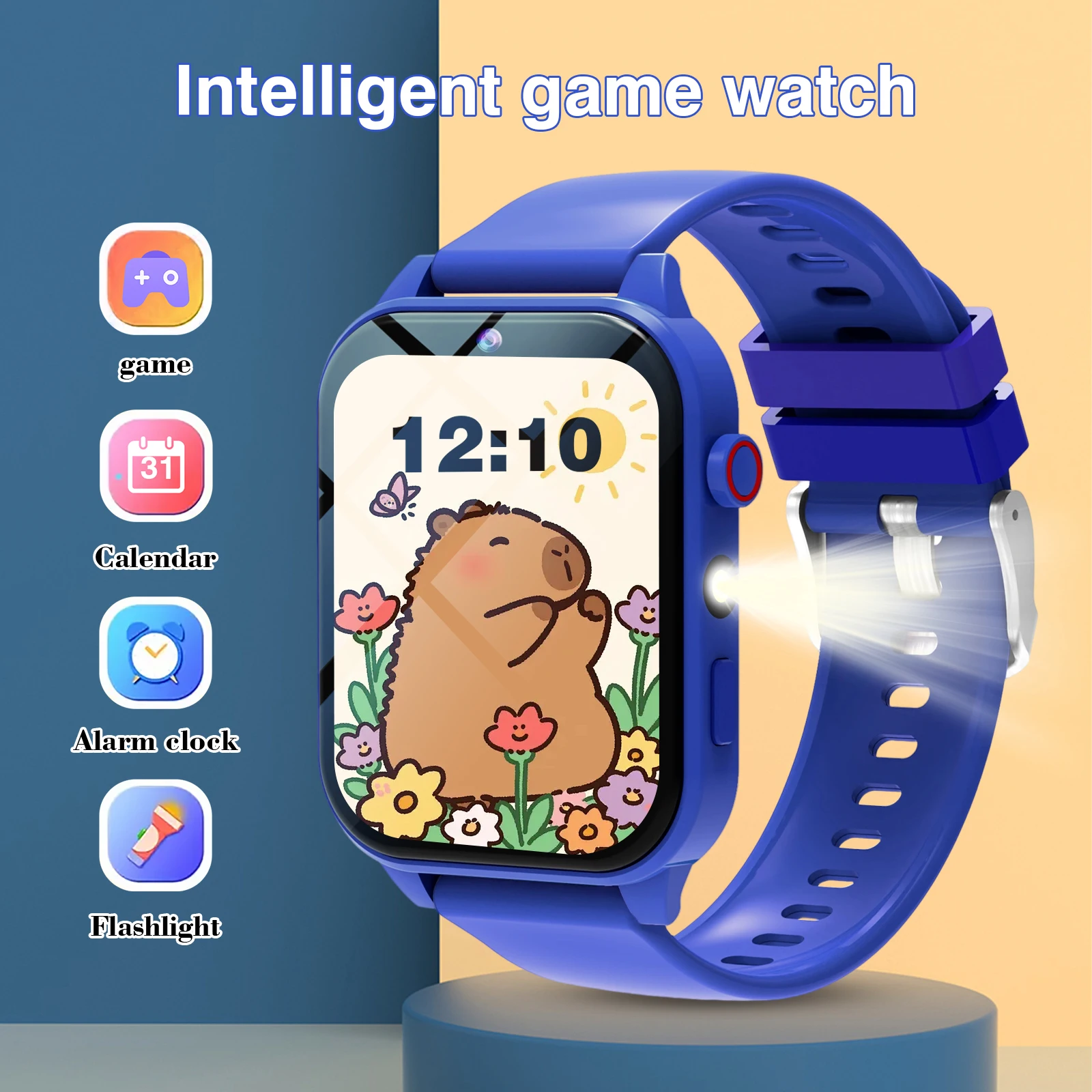 Kids Games Smart Watch 18 Games Camera Waterproof Flashlight Sleep Monitoring For Birthday Holiday Gift Boy Girl Children
