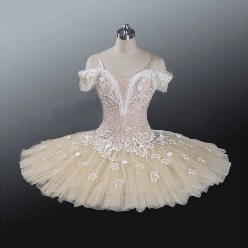 Factory Directly High Quality Custom Size Cream Classical Professional Giselle Ballet Tutu Costumes