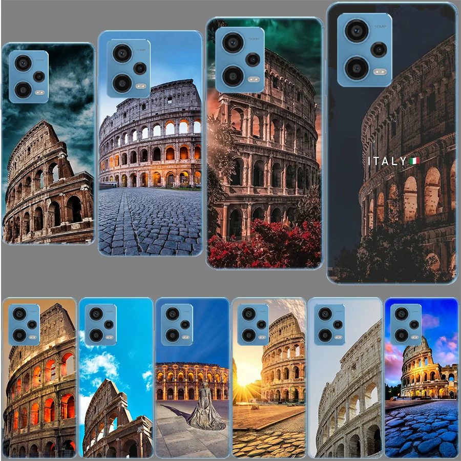 Colosseum Rome Italy Funda For Phone Redmi Note 13 14 Pro+ 5G Plus 12 12C 10 10C 10A 9 9T 9C 9A 8 8A 7 7A K70 K60 TPU Soft Cover