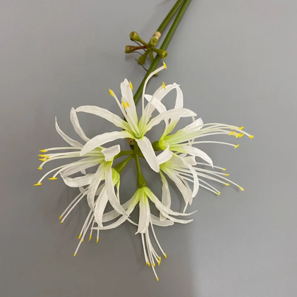 Fleur artificielle Higanbana réaliste en soie, artisanat fait main en plastique, fleur en soie synthétique de 60 cm de long, fausse fleur de jardin