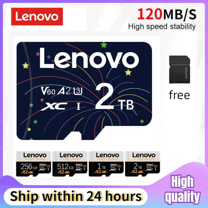 Lenovo 2TB C10 Micro TF SD Card V60 SD Memory Card Class10 SD/TF Flash Card 128/256/512GB Mini SD Card For Nintendo Switch Phone