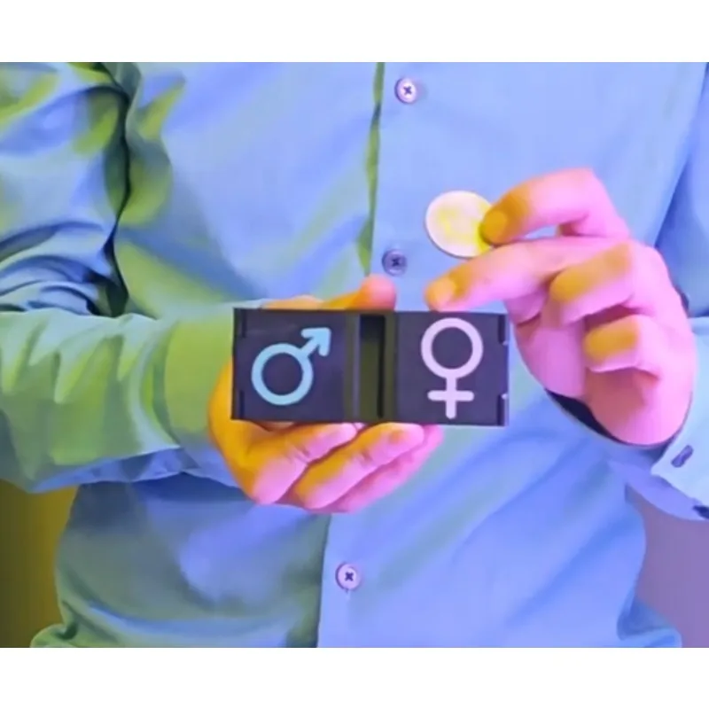 خدعة سحرية لصندوق العملات المعدنية منزلق وتفريغ - دعامة وهمية مضحكة للمسرح للسحرة والحفلات وأداة أداء الإحماء