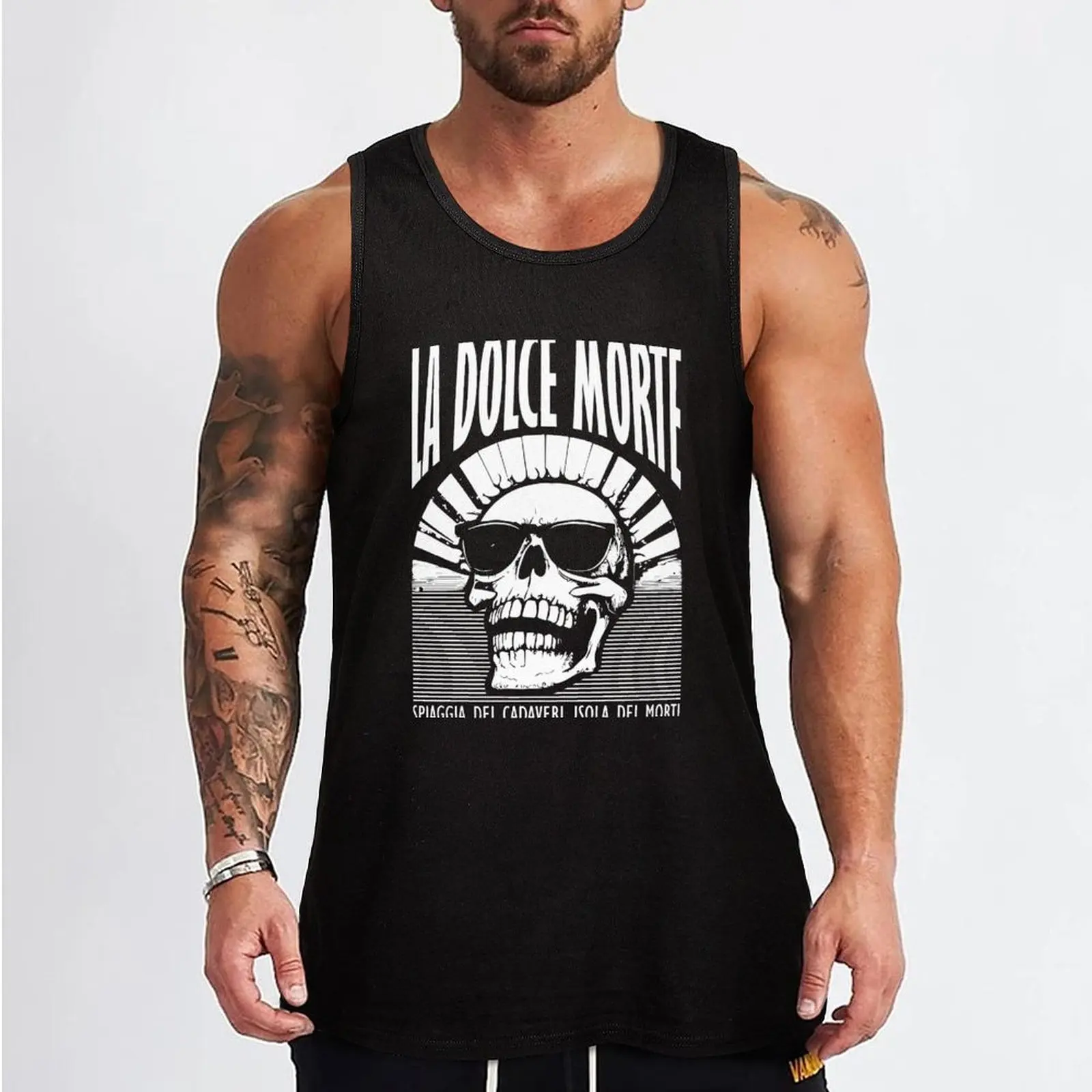 La Dolce Morte– a skull’s sweet life (or death). Tank Top T-shirt sports sleeveless jackets men gym clothing