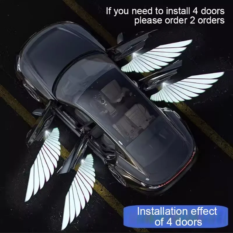 2PCS Car Logo Wireless Door Control Projector LED Shadow Welcome Light Car Accessories Model Matching Wireless Installation Atmo - view 6
