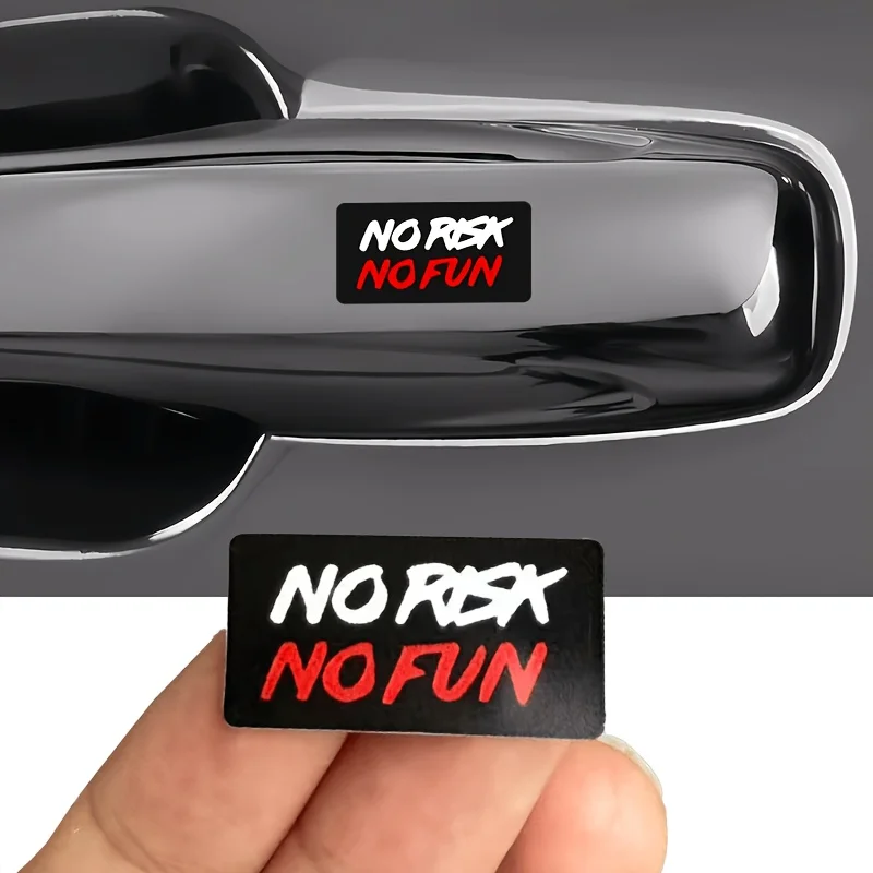 

1 комплект виниловых наклеек «No Risk No Fun», водонепроницаемая автомобильная наклейка для всех видов транспортных средств