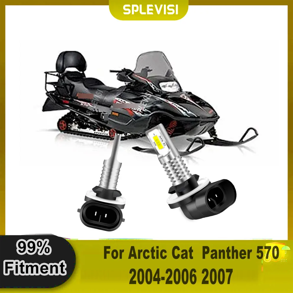 

881 889 894 LED White 6000K Headlight Headlamp Bulbs 12-24V Universal Voltage For Arctic Cat Panther 570 2004 2005 2006 2007