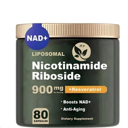 Nad+supplement - Liposomal Nicotinamide Nucleoside 900mg Resveratrol Quercetin - Used For Anti Aging, Energy, -80 Capsules