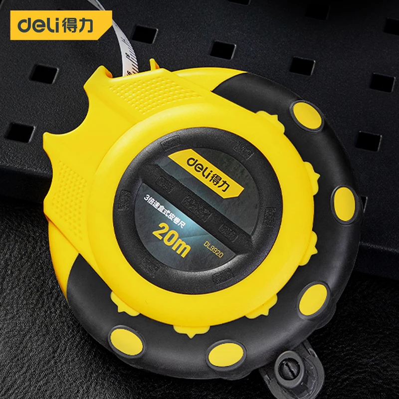 Deli 1Pcs 20/30/50M High Quality Measuring Tape Woodworking Cassette Fiber Leather Tape Measure Hand Measuring Tools