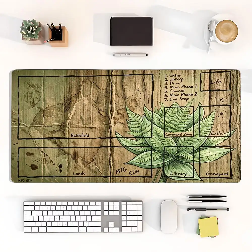 Retro Antique Paper Floral Large Size Playmat Mouse Pads For Laptop Office Desktop Keyboard Accessories Bedroom Learning
