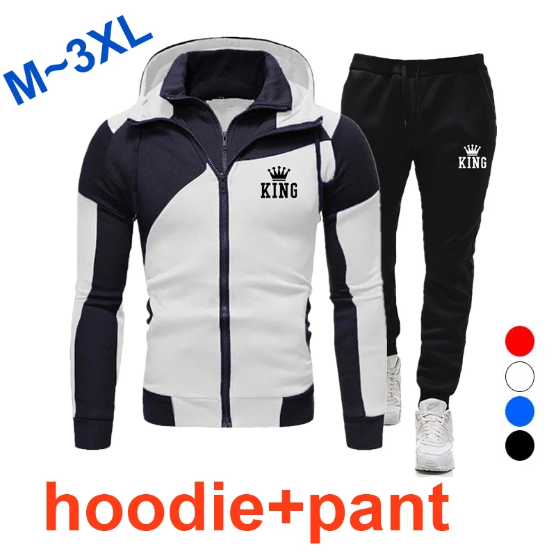

Men's Fashion Double Zipper Hoodie Set Outdoor Sportswear Jogging Set Fashion Hoodie Sweatpants Two Piece Set Sportswear