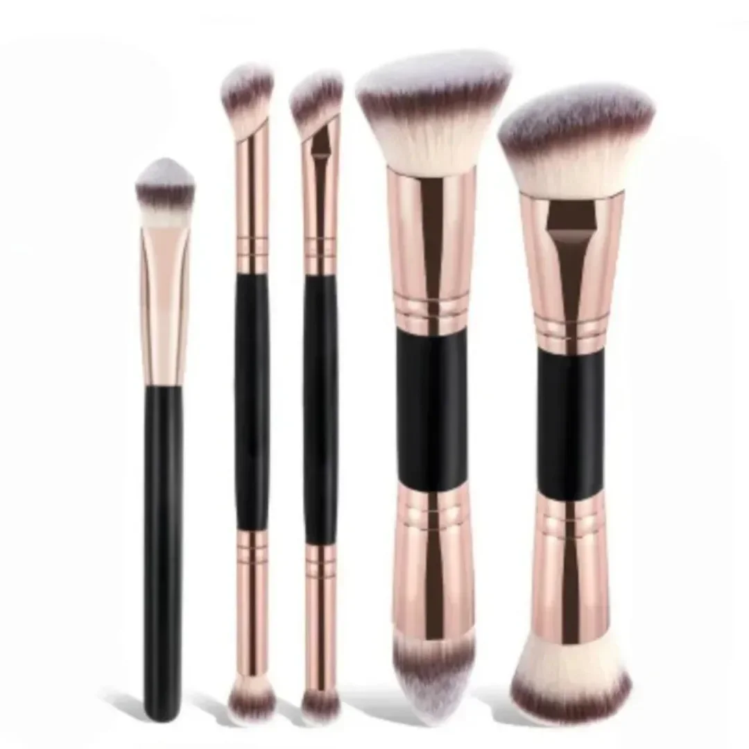 5PCS Dual-Ended Foundation Rouge Pinsel Weichen Borsten Professionelle Kosmetische Lose Pulver Pinsel Concealer Rouge Pinsel Make-Up-Tools