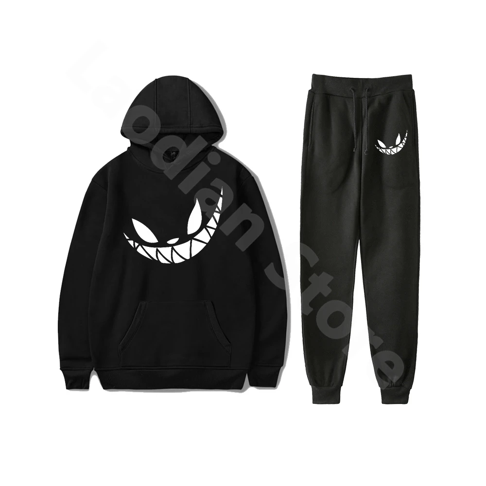 Rubius Sweatsuit Mens Womens Fashion Hoodie Jogger Pants Two Piece Suit Casual Wear Hip Hop Sweatshirts Sweatpants 2 Piece Sets