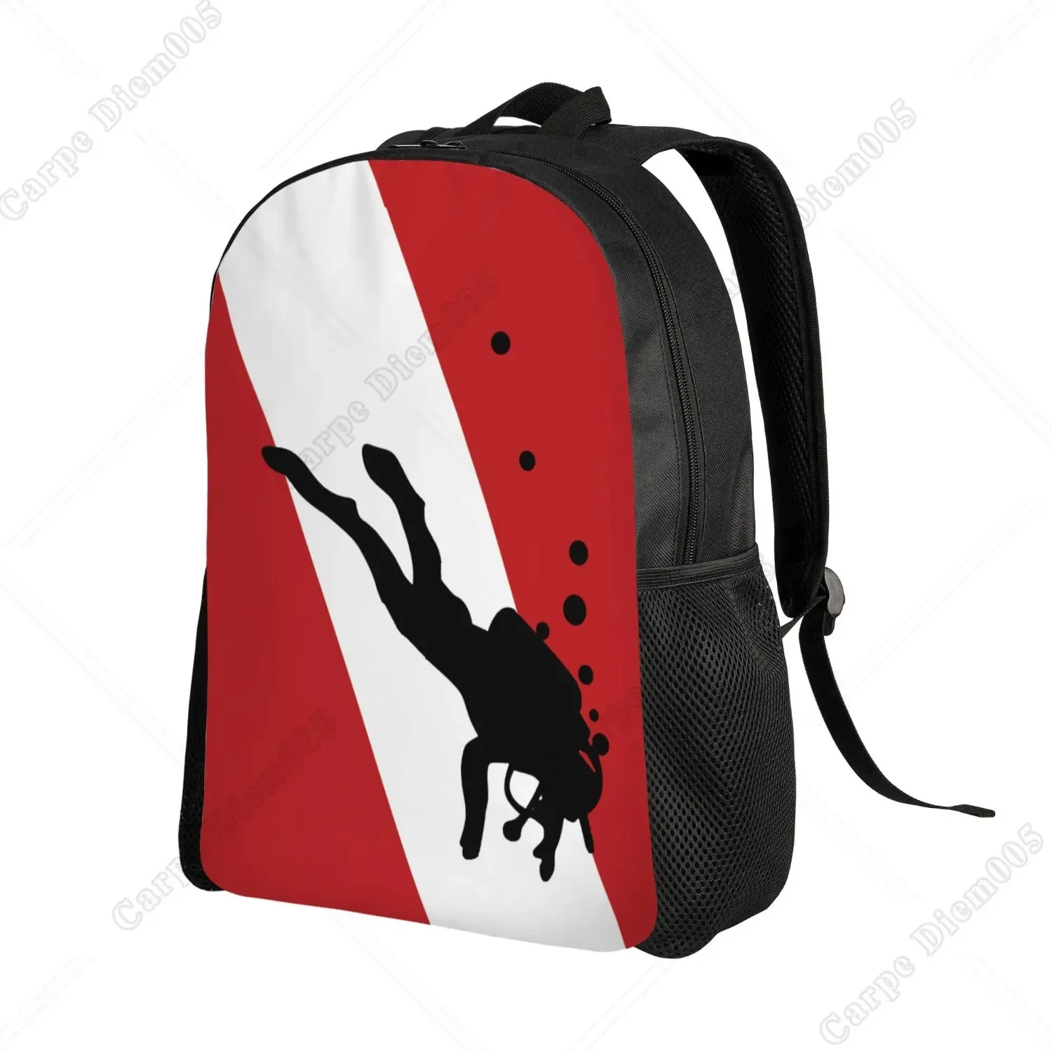 Scuba Diving Pattern Backpack School Bags College Travel Bags Fits 15 Inch Laptop Unisex Polyester for Outdoor Hiking Work
