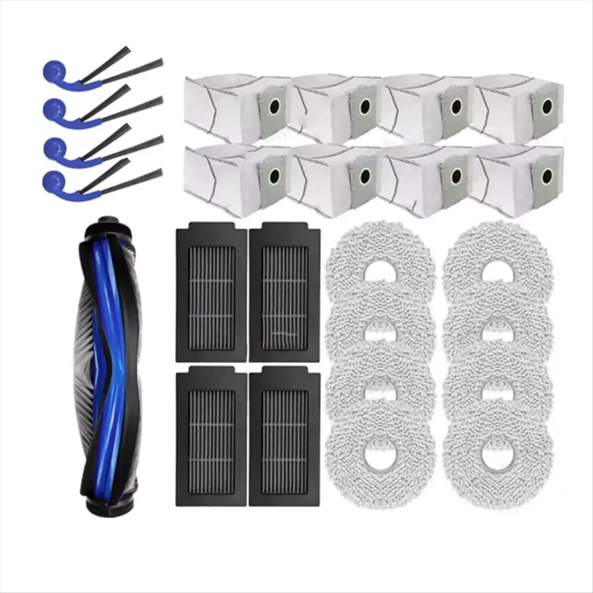 A59E 25Pcs Spare Parts for T30C Omni & T30C Pro Omni Vacuum Cleaner Main Brush Mop Pads Dust Bag Side Brushes