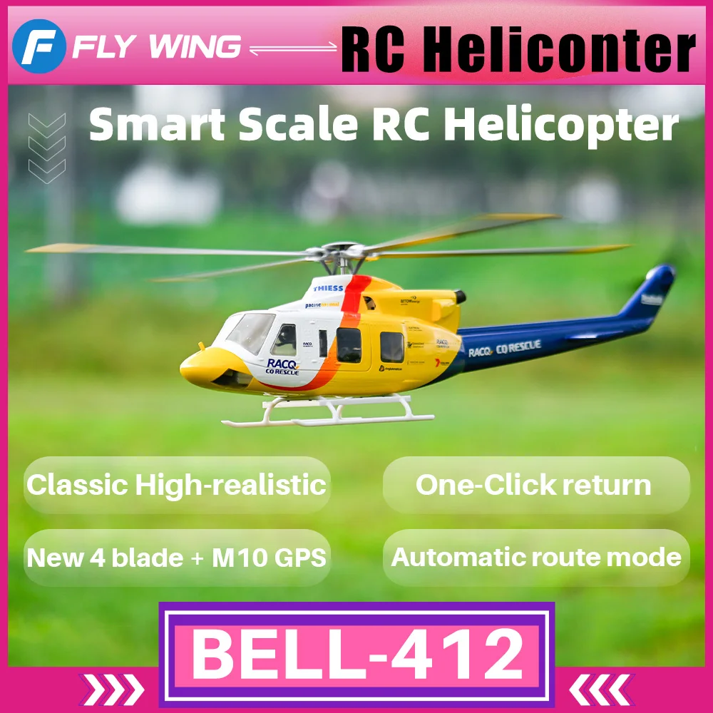 

FLYWING Bell 412 ACE Helicopter remote controlled GPS Altitude Hold and 6CH 470 size ScaleAircraft Large Helicopter for Adults