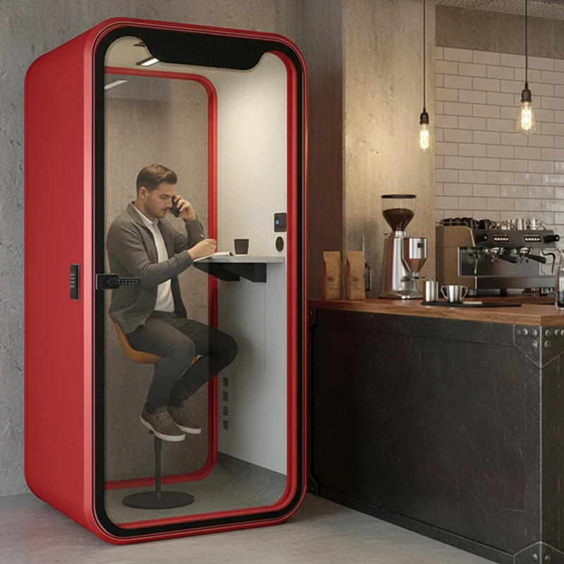 كشك مكتب جاهز قابل للتخصيص في استوديو غرفة الصمت كشك الهاتف المكتبي عازل للصوت للمكتب المحمول #6