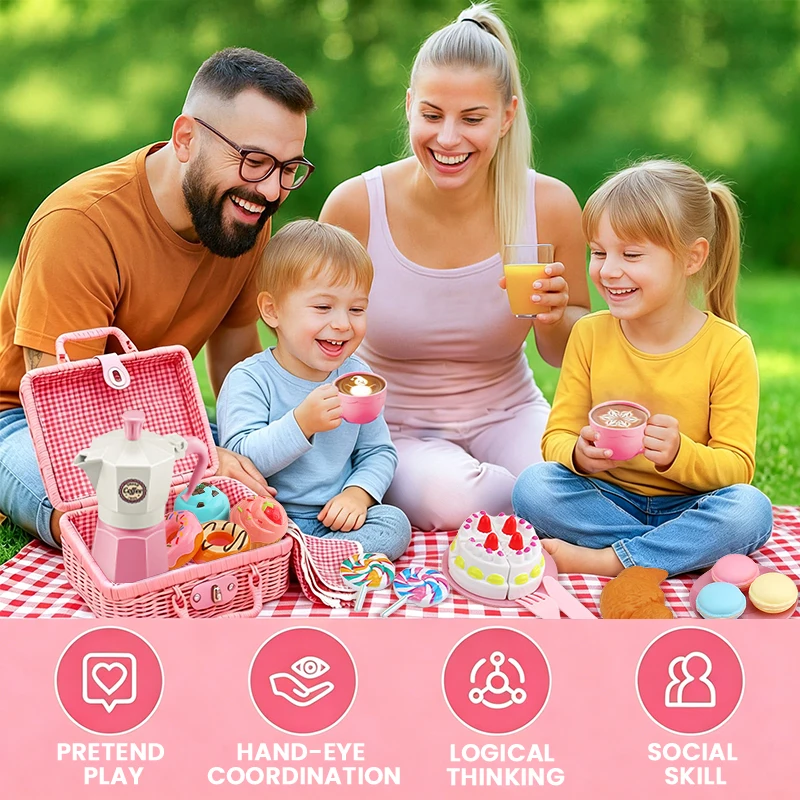 Girl Pretend Play Picnic Baske - đánh giá và giá Coffee Tea Gift Basket