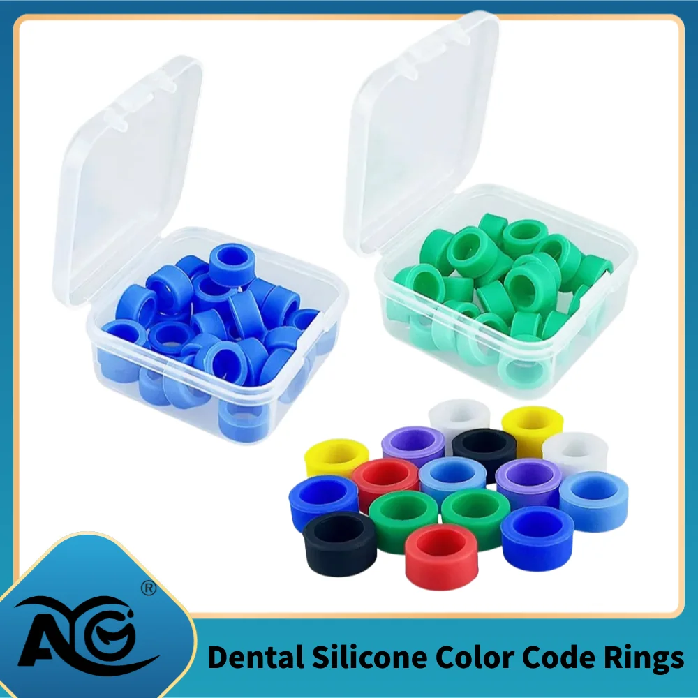 

AG 20Pcs/Box Silicone Dental Instrument Color Code Rings Identification Circle Instrument Disinfection Oral Care Dentist Tool