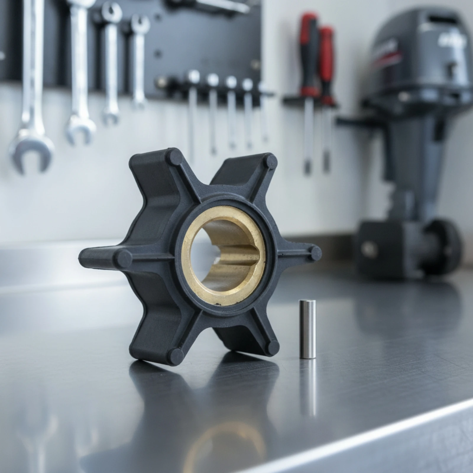 Cooling Pump Impeller Compatible Rubber Impeller with Key Outboard Cooling Pump Repair Kit Complete Part Reliable