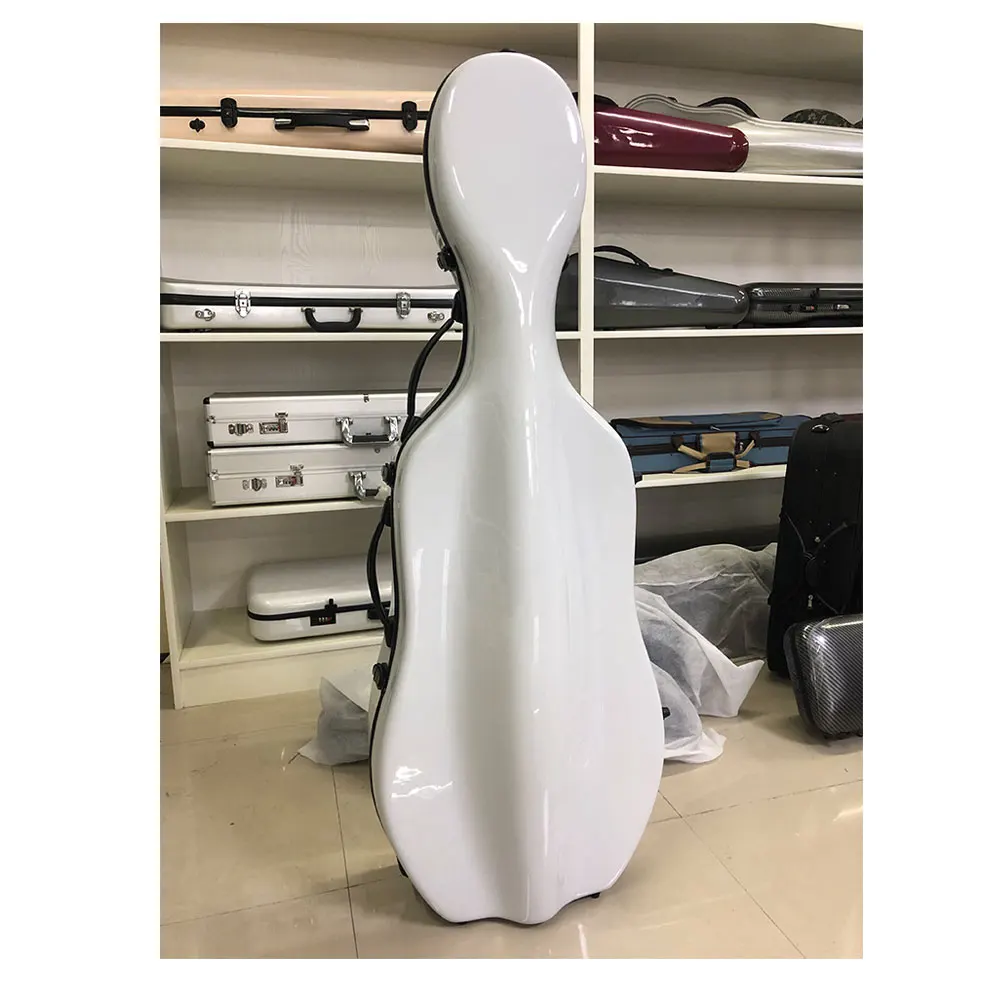 Professional White Glass Fiber Cello Case for Sale