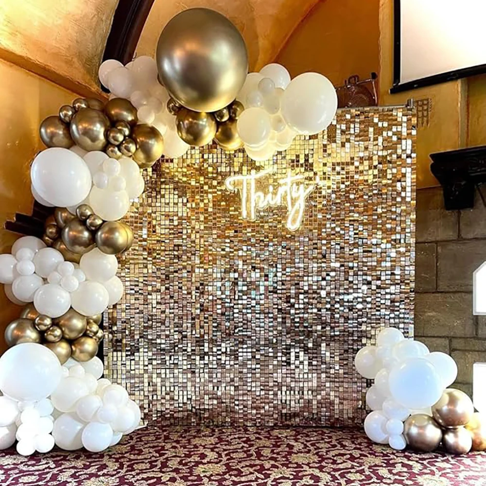 Gold White Lates Balloons Garland Wedding Anniversary Decor Ballon Arch Kit Bride Shower Birthday Party Gender Reveal Decoration