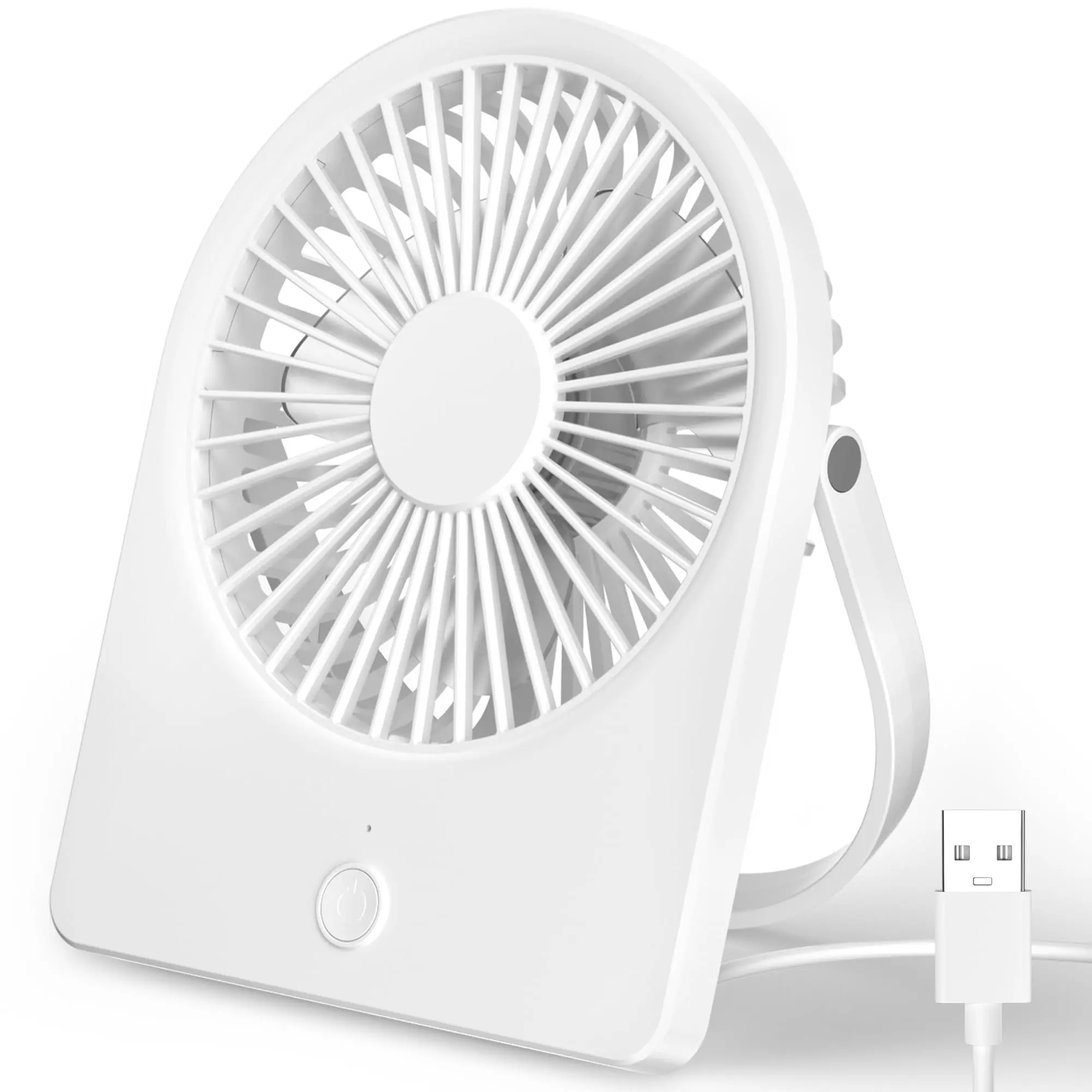 

USB Desk Fan Small Personal Fans 3 Speeds Wind Portable Quiet Can Be Hung Adjustment Table forCooling Home Office Car