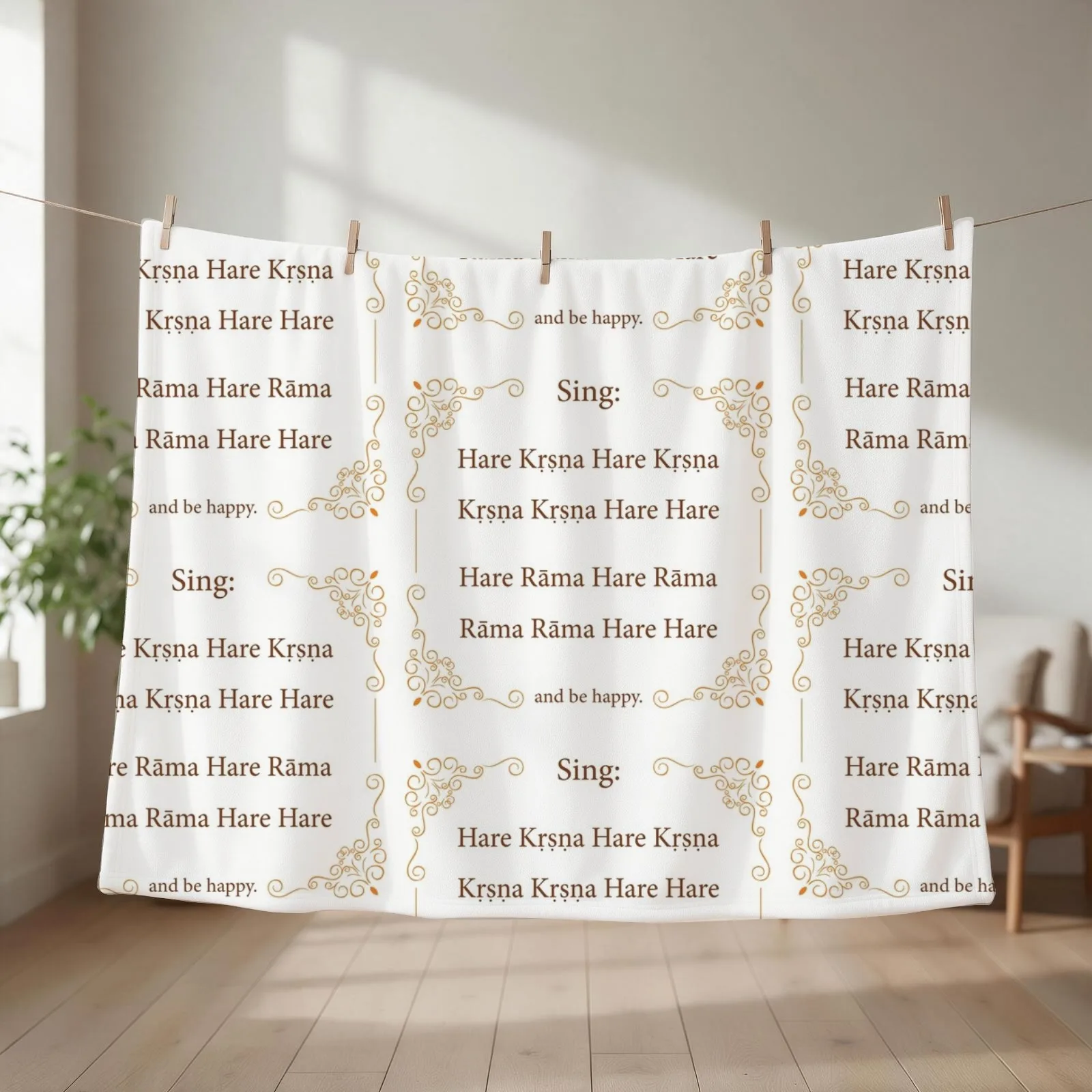 Hare Krishna Movement Mantra Throw Blanket sofa bed Decorative Beds Bed For Sofa Thin Blankets