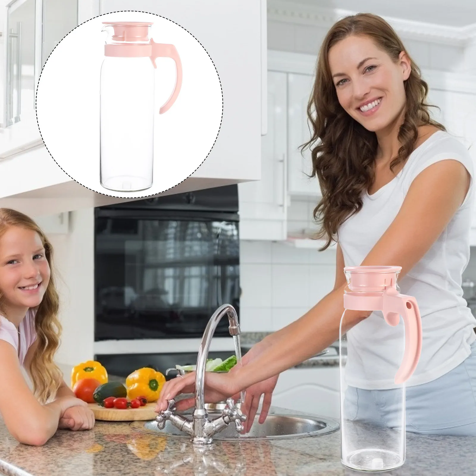 

1Pcs 1400Ml Leak-Proof Cold Water Bottle Reusable Bpa-Free PP Material Wide Mouth Transparent Design Heat Cold Resistant Elegant