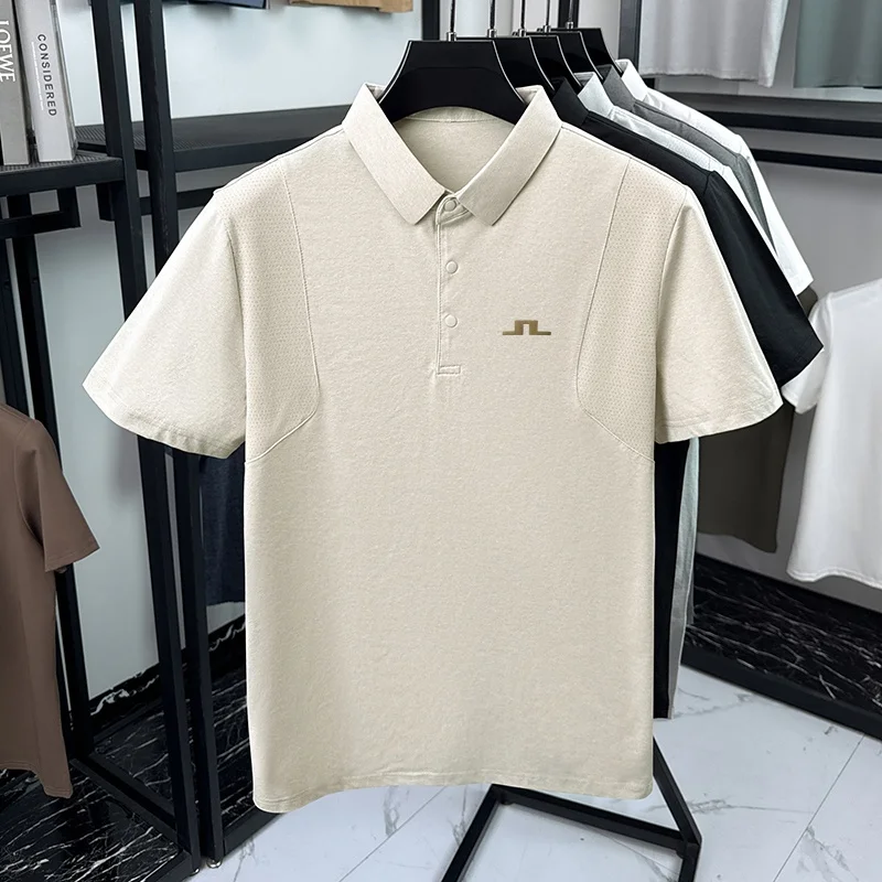 Luxuriöses Herren-Kurzarm-Poloshirt mit Revers-Knopfleiste, Musterdruck, Atmungsaktiv, Sportlich, Sommer-Neuheit, Vielseitiges Freizeit-T-Shirt für Männer – Detail 24