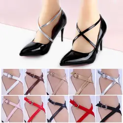 PU Leather Shoelace For Women High Heels Ankle Shoe Strap Metal Buckles Shoe Lace Tie Foot Care Accessories