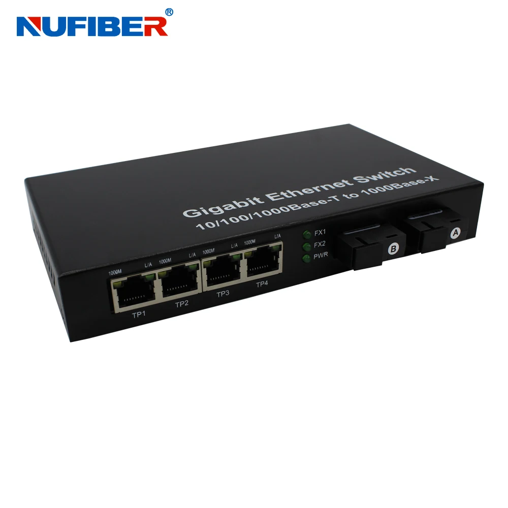 NF-S2004  RoHS Approved 4 Port Ethernet Switch Single Mode Fiber Converter Fiber  Optic Equipment OEM SFP slot