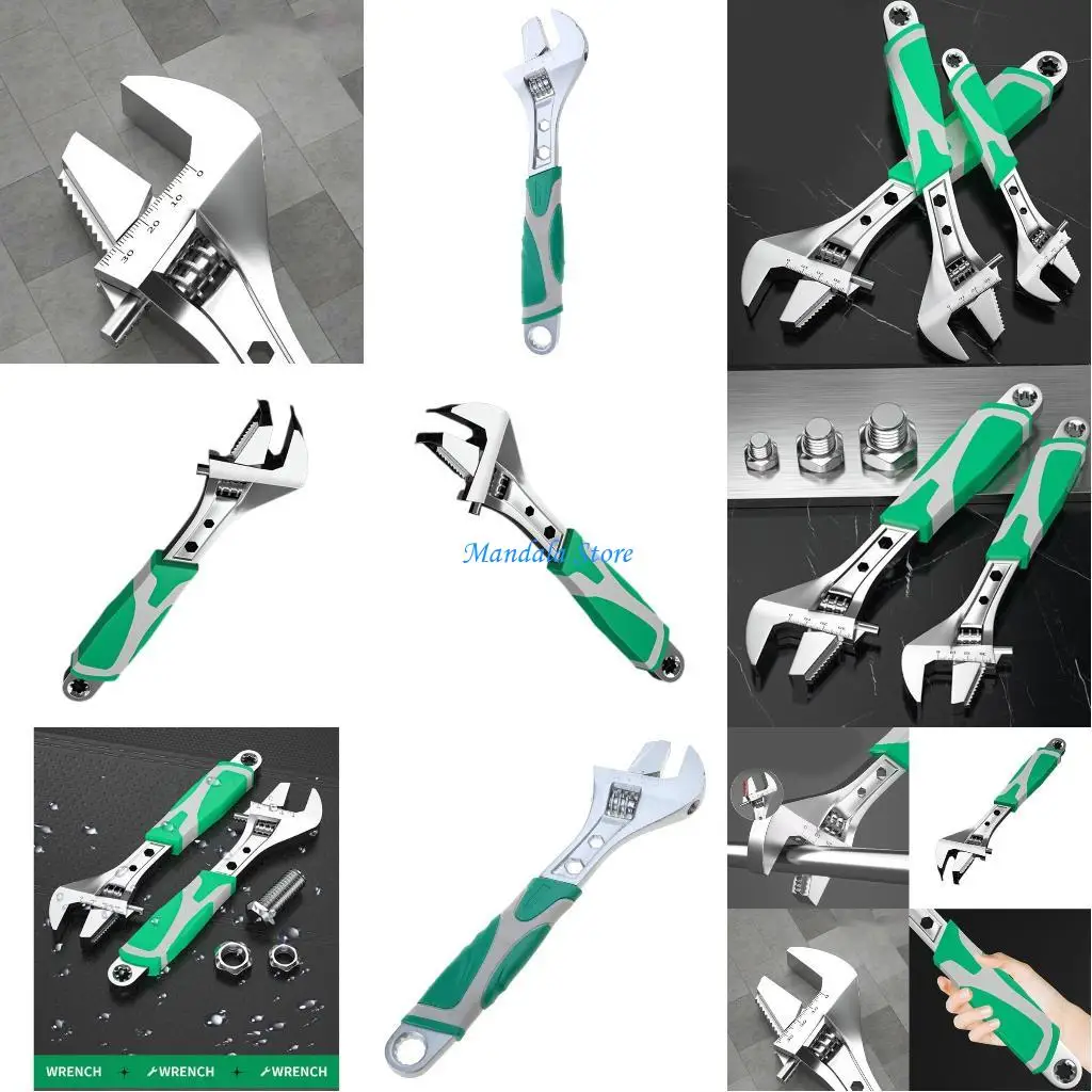 

U2JC Adjustable Wrench Universal Spanner Large Opening Mechanical Workshop Hand Repair Tool Car Hardware Wrench Tool