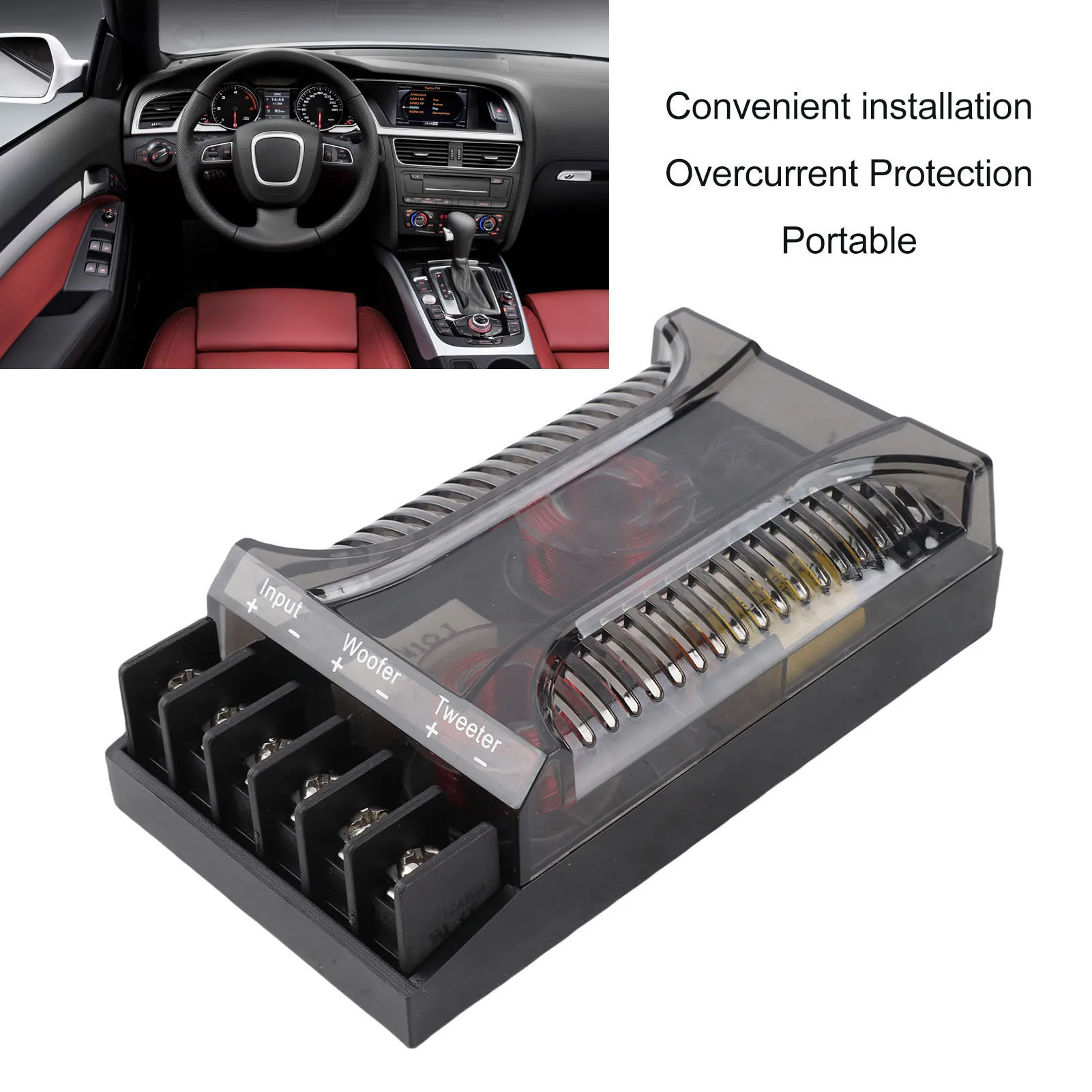 2 قطعة 2-Way سيارة الصوت كروس العالمي المتكلم مقسم التردد مع حماية التيار الزائد #5