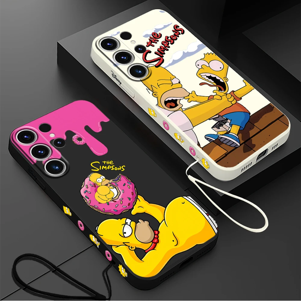 Coque de téléphone dessin animé The Simpsons, étui souple en TPU pour Samsung Galaxy S24 Ultra S22 S23 Ultra 5G Note 20 S20 FE S21 S25 Plus