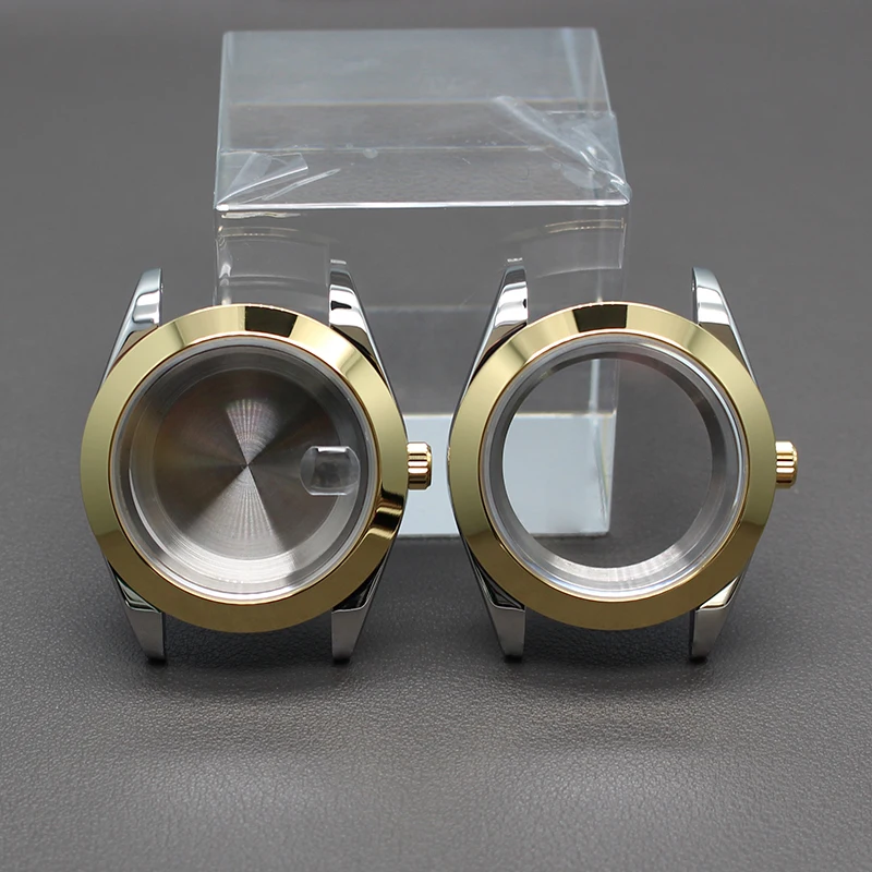 

Silver Gold 36mm 39mm Bevel Edge Watch Case 316L Steel Sapphire Glass For Air King NH34 NH35 NH36/38 Miyota 8215 Watch Case NH35