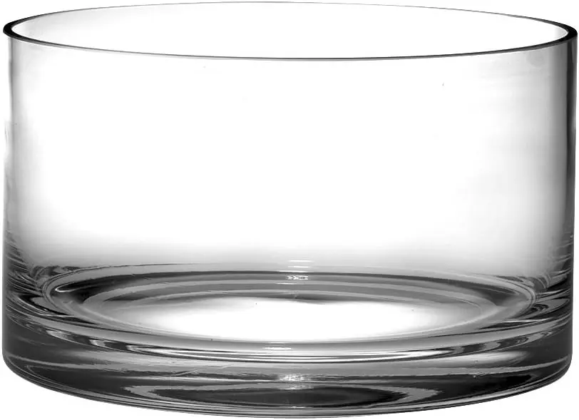 

Handmade Thick Straight Sided Salad Bowl, 10" Diameter, European Quality Glass, Made in Europe